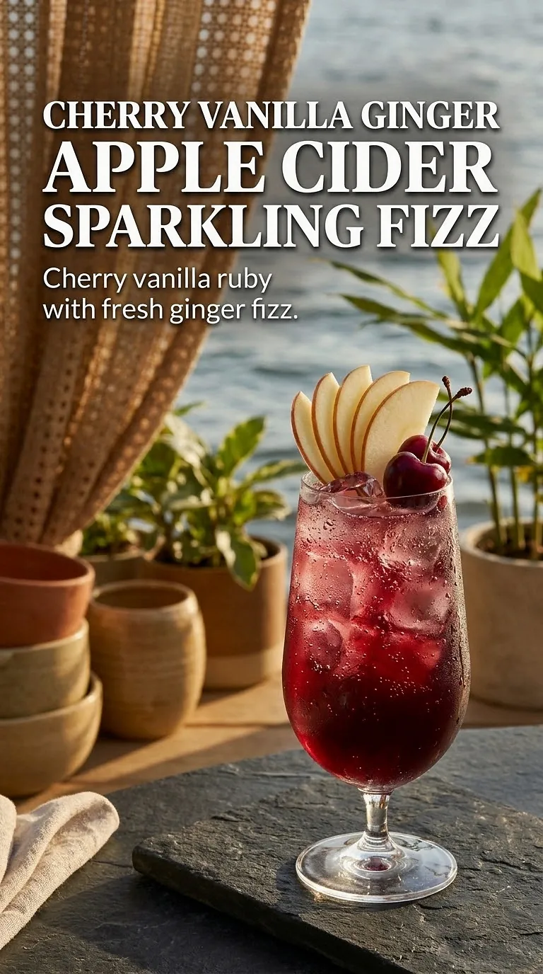 Cherry Vanilla Ginger Apple Cider Sparkling Fizz
