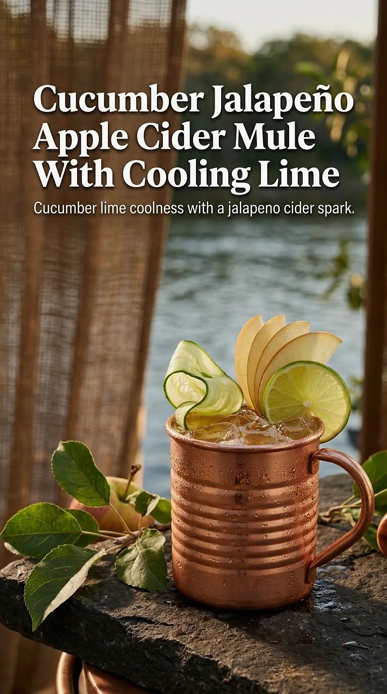 Cucumber Jalapeño Apple Cider Mule With Cooling Lime