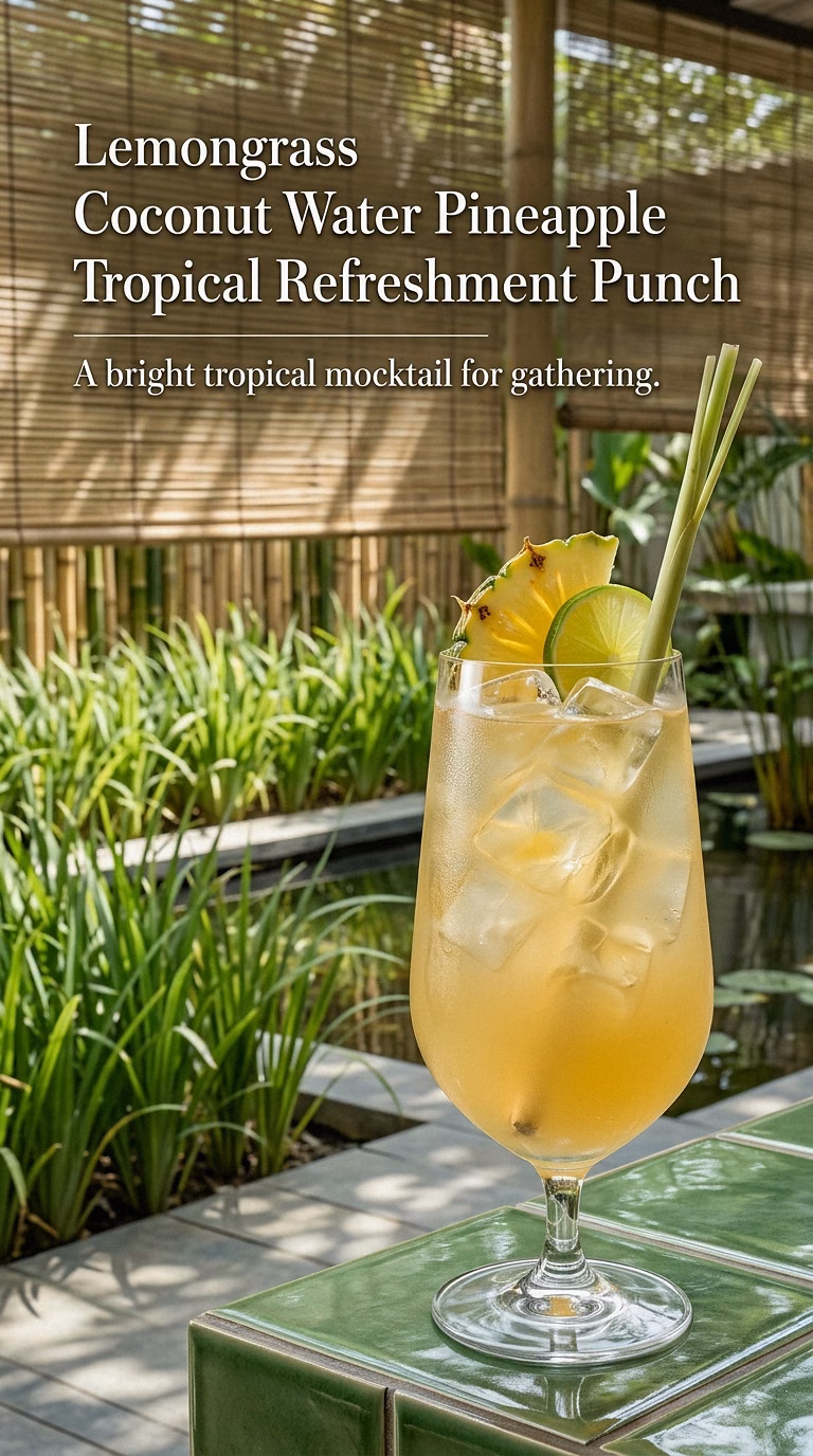 Lemongrass Coconut Water Pineapple Tropical Refreshment Punch