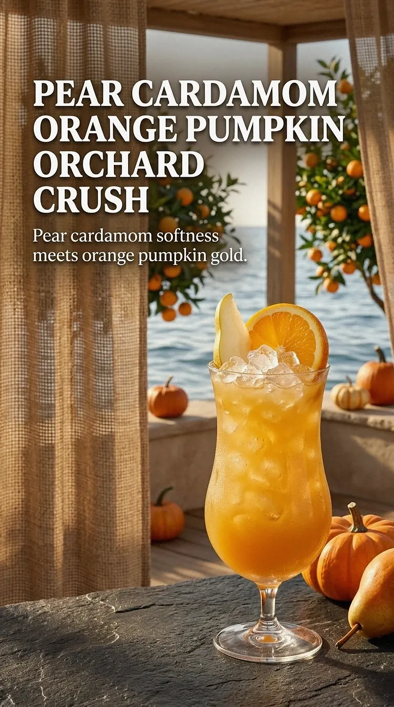 Pear Cardamom Orange Pumpkin Orchard Crush