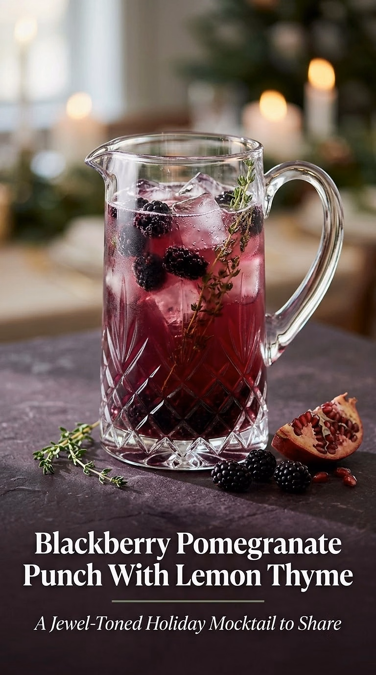 Blackberry Pomegranate Punch With Lemon Thyme