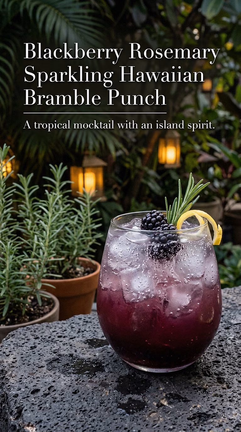 Blackberry Rosemary Sparkling Hawaiian Bramble Punch