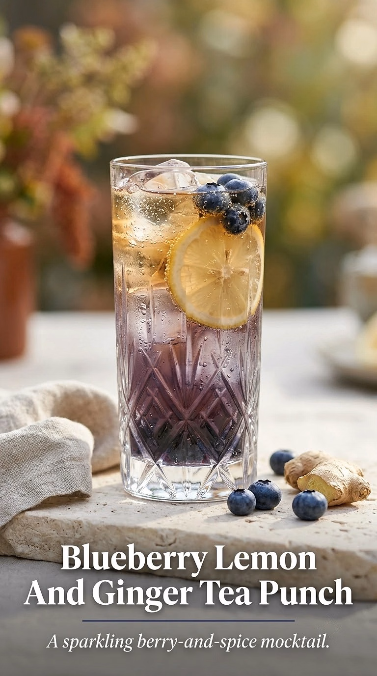 Blueberry Lemon And Ginger Tea Punch