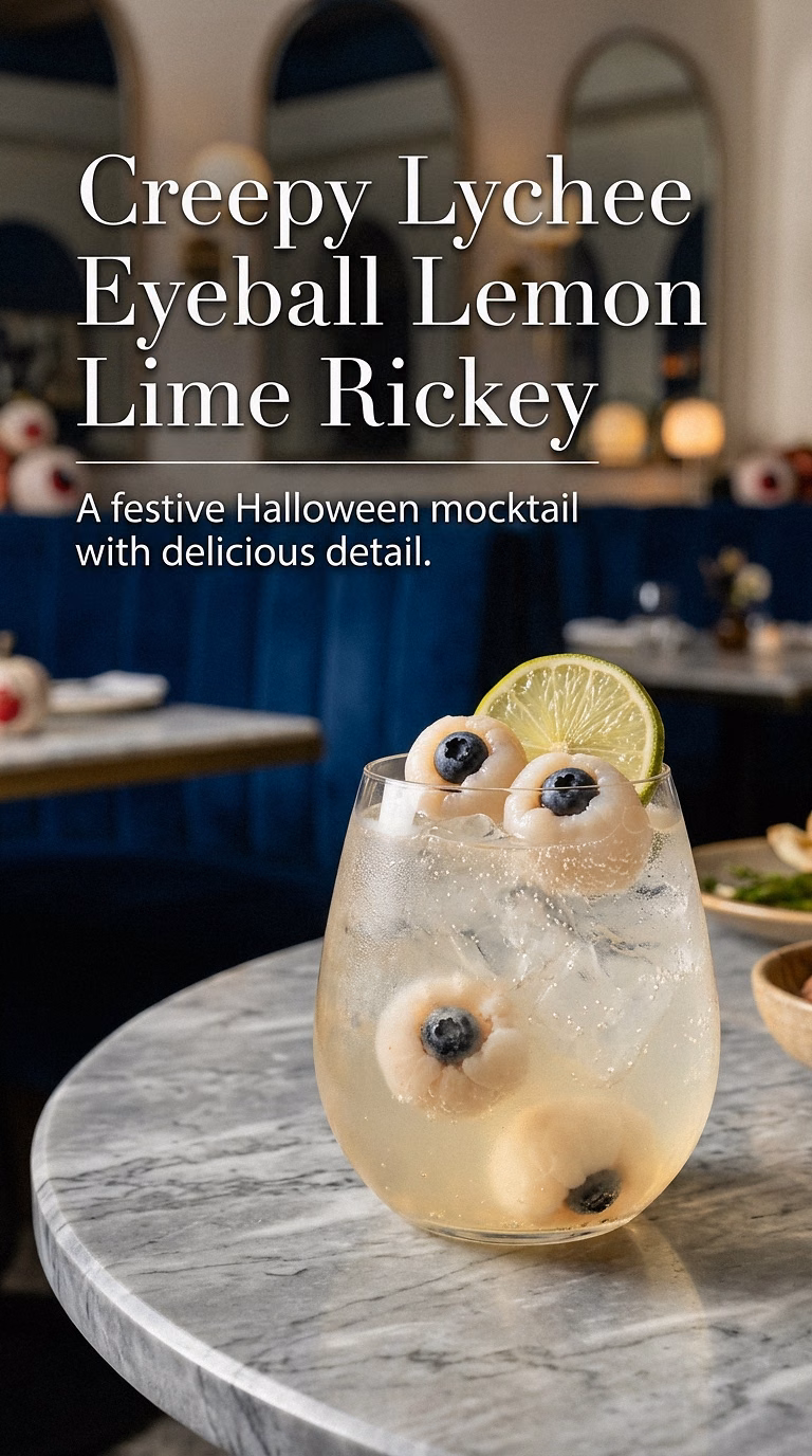 Creepy Lychee Eyeball Lemon Lime Rickey