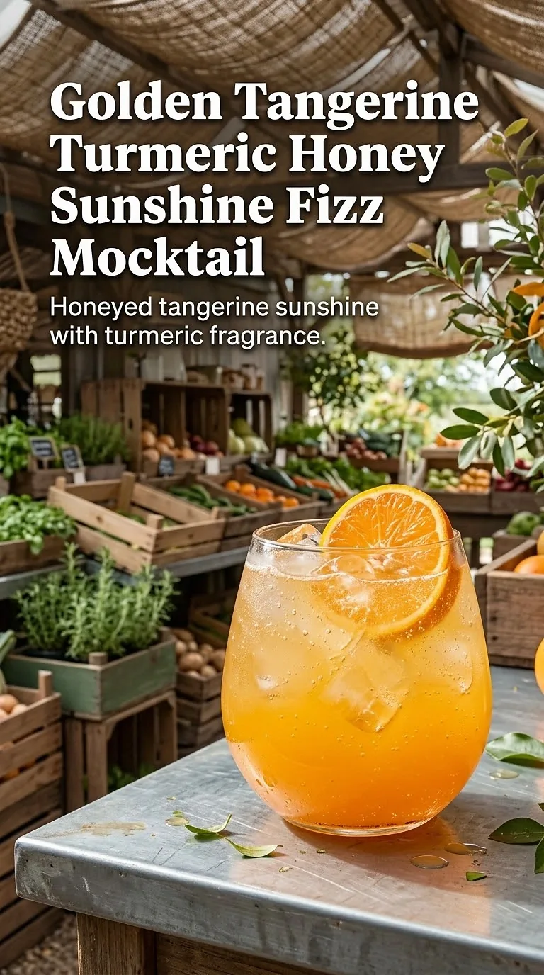 Golden Tangerine Turmeric Honey Sunshine Fizz Mocktail
