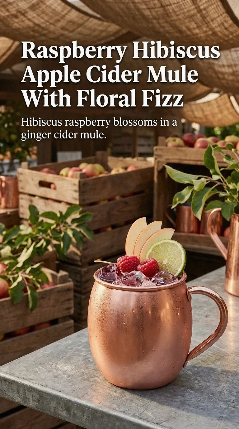 Raspberry Hibiscus Apple Cider Mule With Floral Fizz