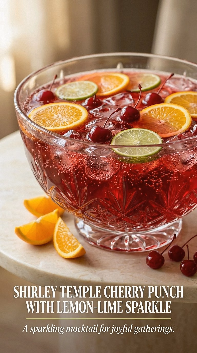 Shirley Temple Cherry Punch With Lemon-Lime Sparkle