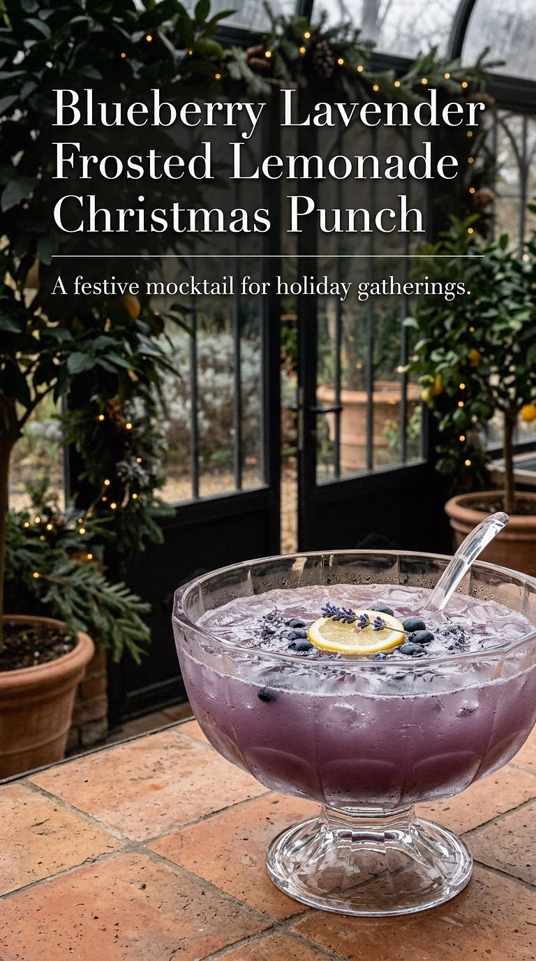 Blueberry Lavender Frosted Lemonade Christmas Punch