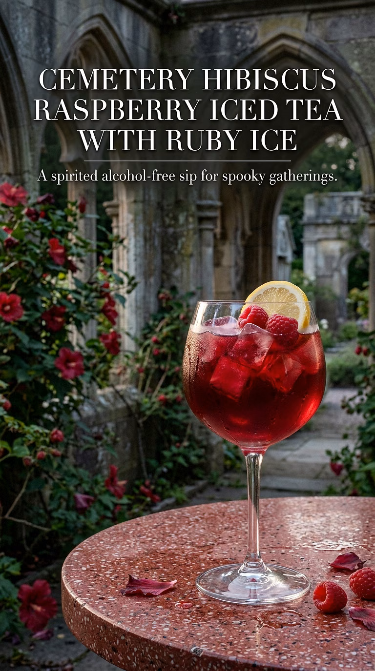 Cemetery Hibiscus Raspberry Iced Tea With Ruby Ice