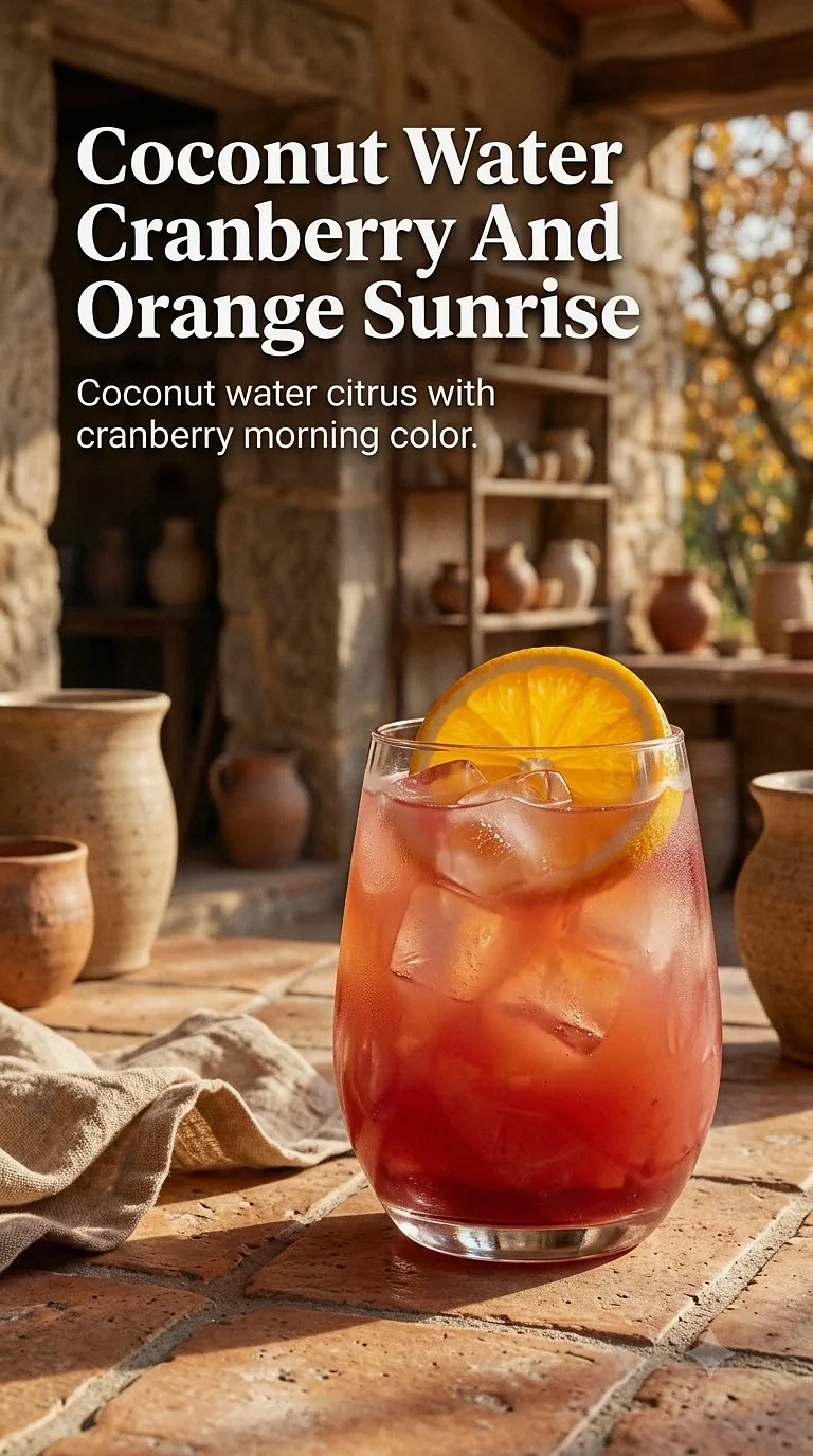 Coconut Water Cranberry And Orange Sunrise