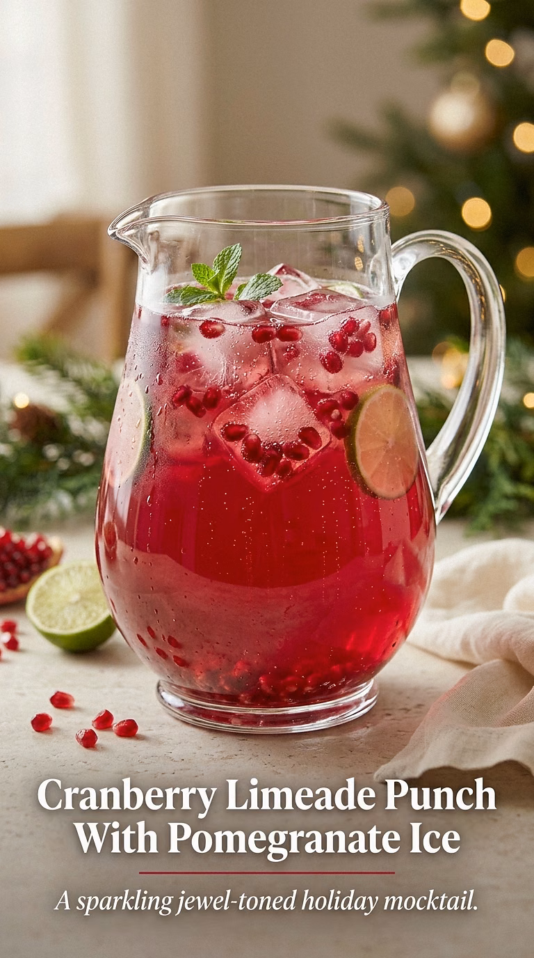 Cranberry Limeade Punch With Pomegranate Ice