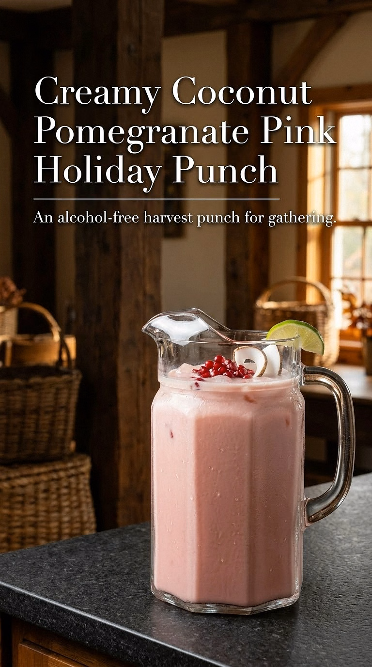 Creamy Coconut Pomegranate Pink Holiday Punch