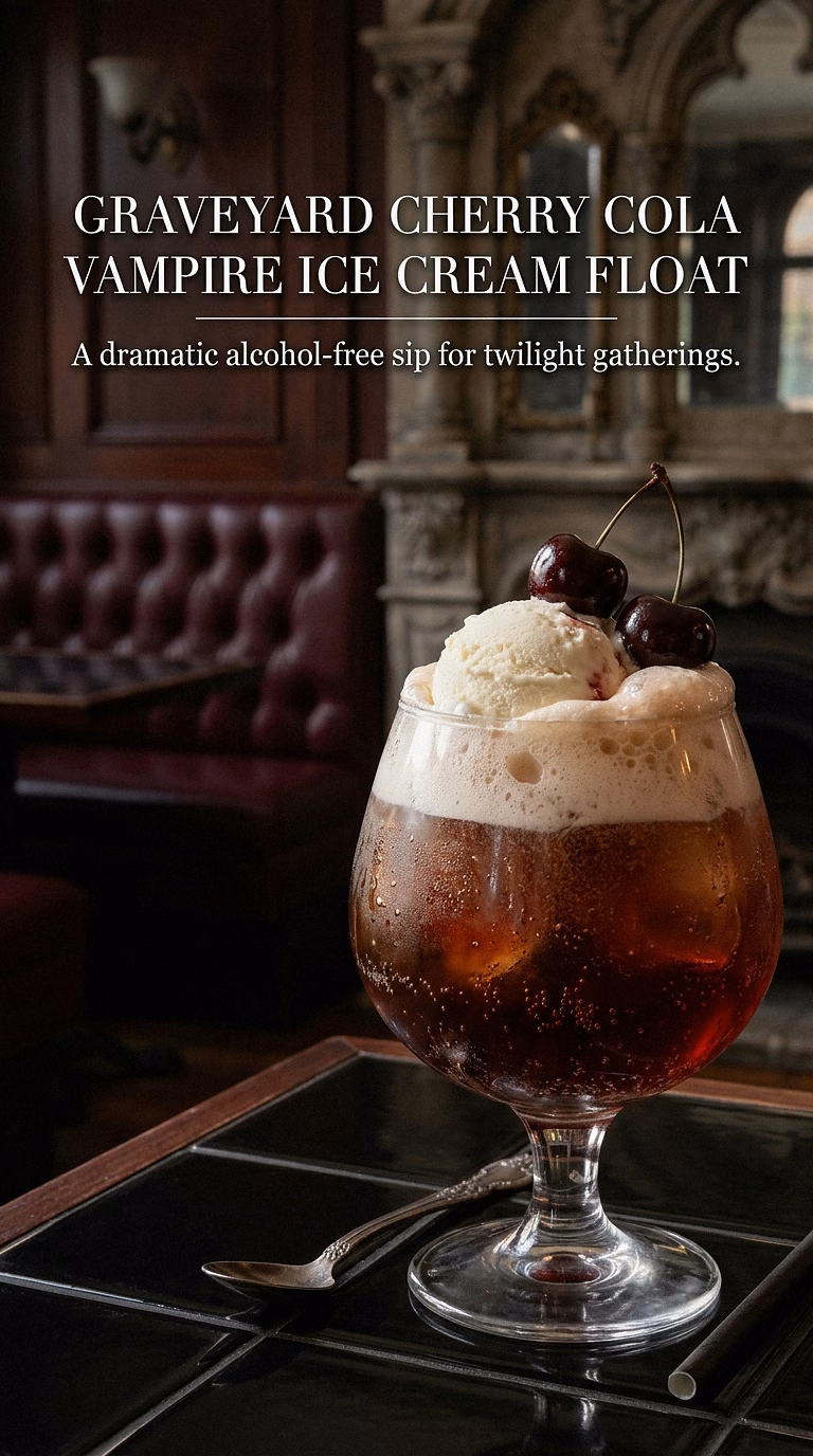 Graveyard Cherry Cola Vampire Ice Cream Float