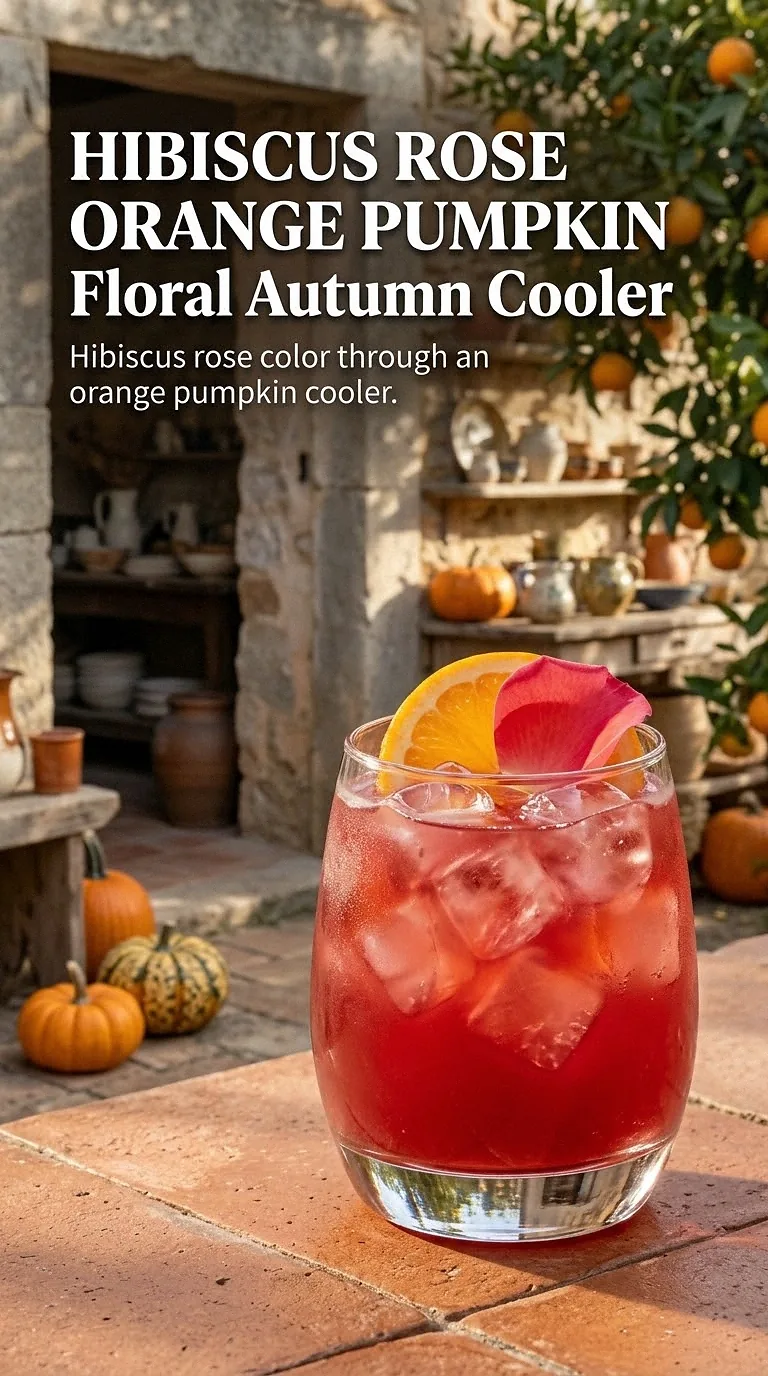 Hibiscus Rose Orange Pumpkin Floral Autumn Cooler