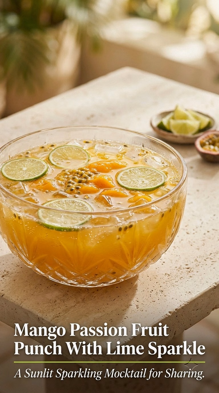Mango Passion Fruit Punch With Lime Sparkle