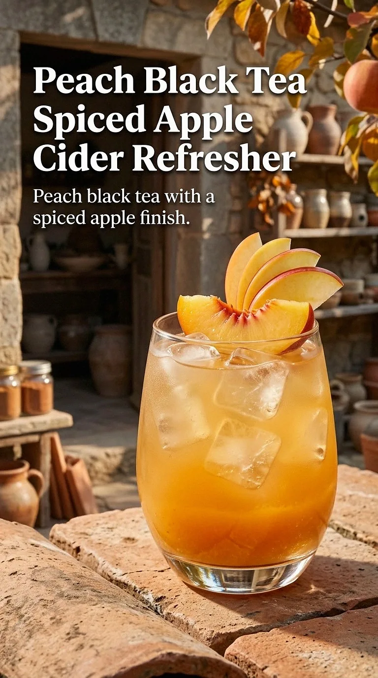 Peach Black Tea Spiced Apple Cider Refresher