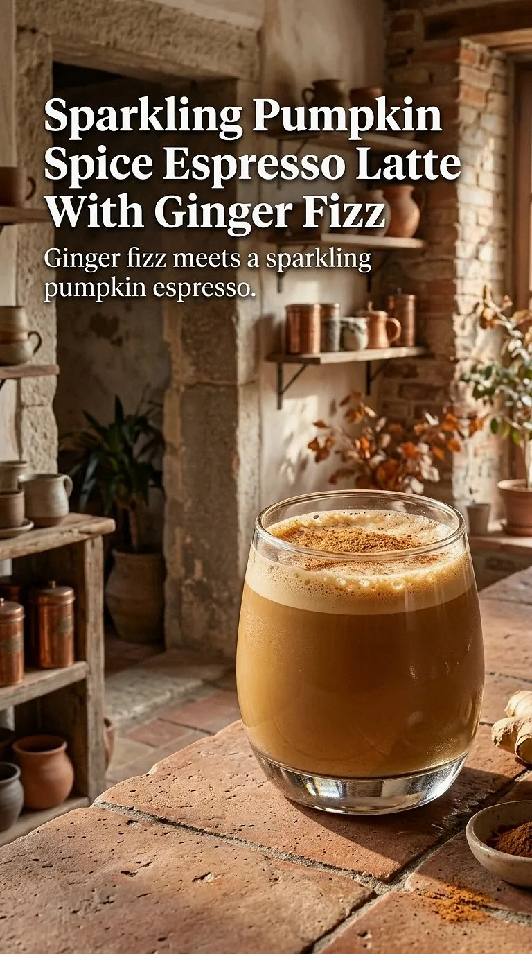 Sparkling Pumpkin Spice Espresso Latte With Ginger Fizz