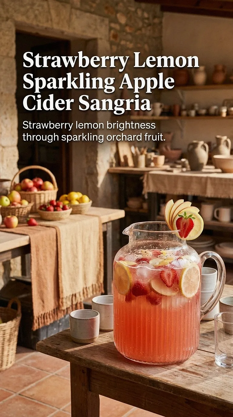 Strawberry Lemon Sparkling Apple Cider Sangria