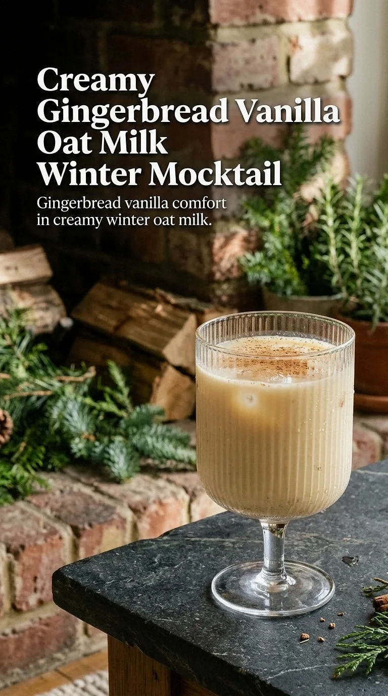 Creamy Gingerbread Vanilla Oat Milk Winter Mocktail