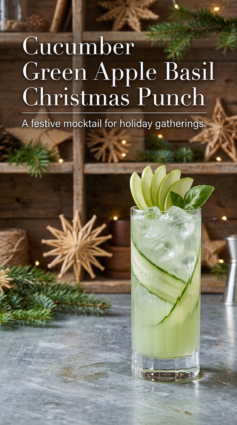 Cucumber Green Apple Basil Christmas Punch