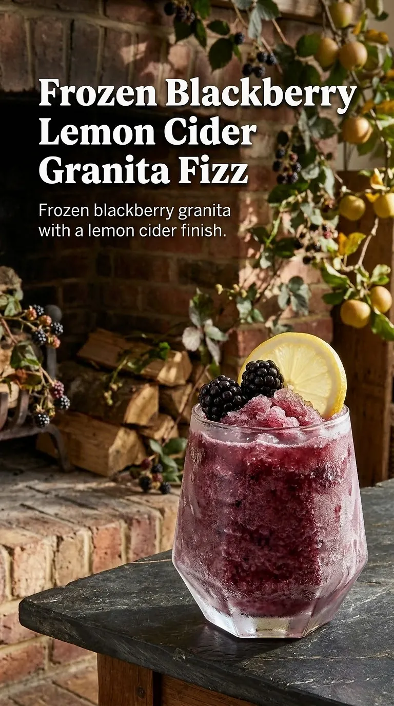 Frozen Blackberry Lemon Cider Granita Fizz