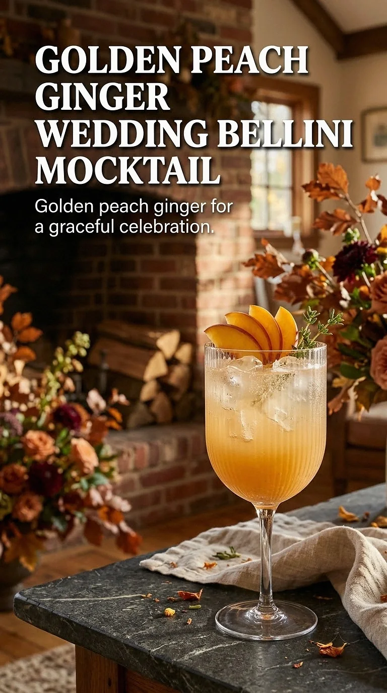 Golden Peach Ginger Wedding Bellini Mocktail