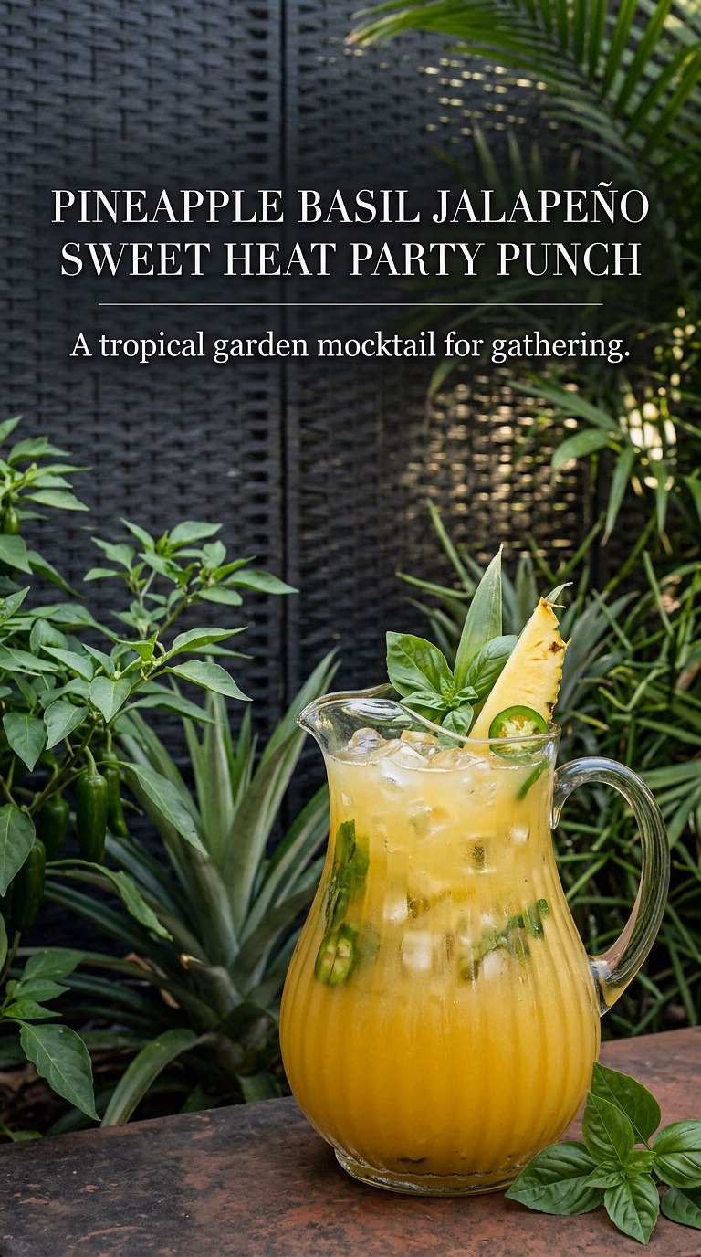 Pineapple Basil Jalapeño Sweet Heat Party Punch