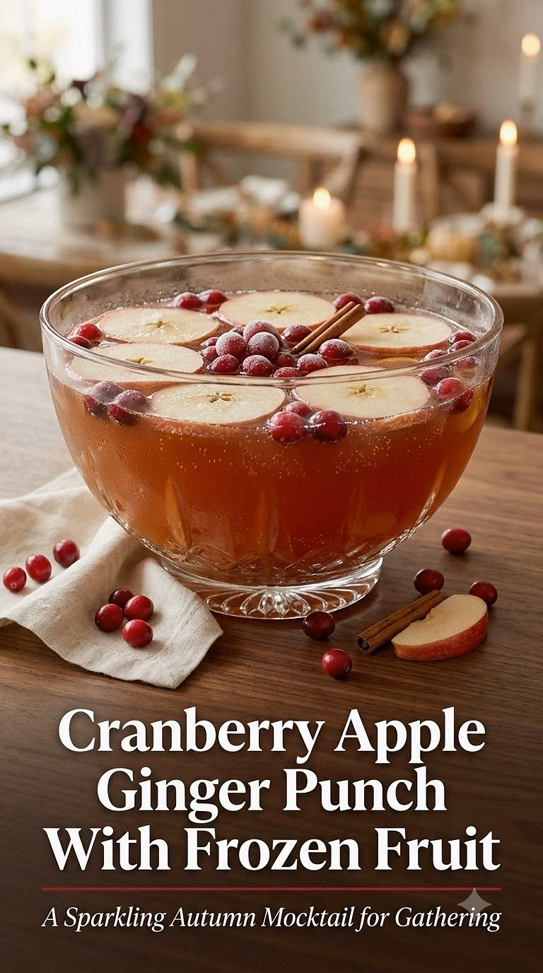 Cranberry Apple Ginger Punch With Frozen Fruit