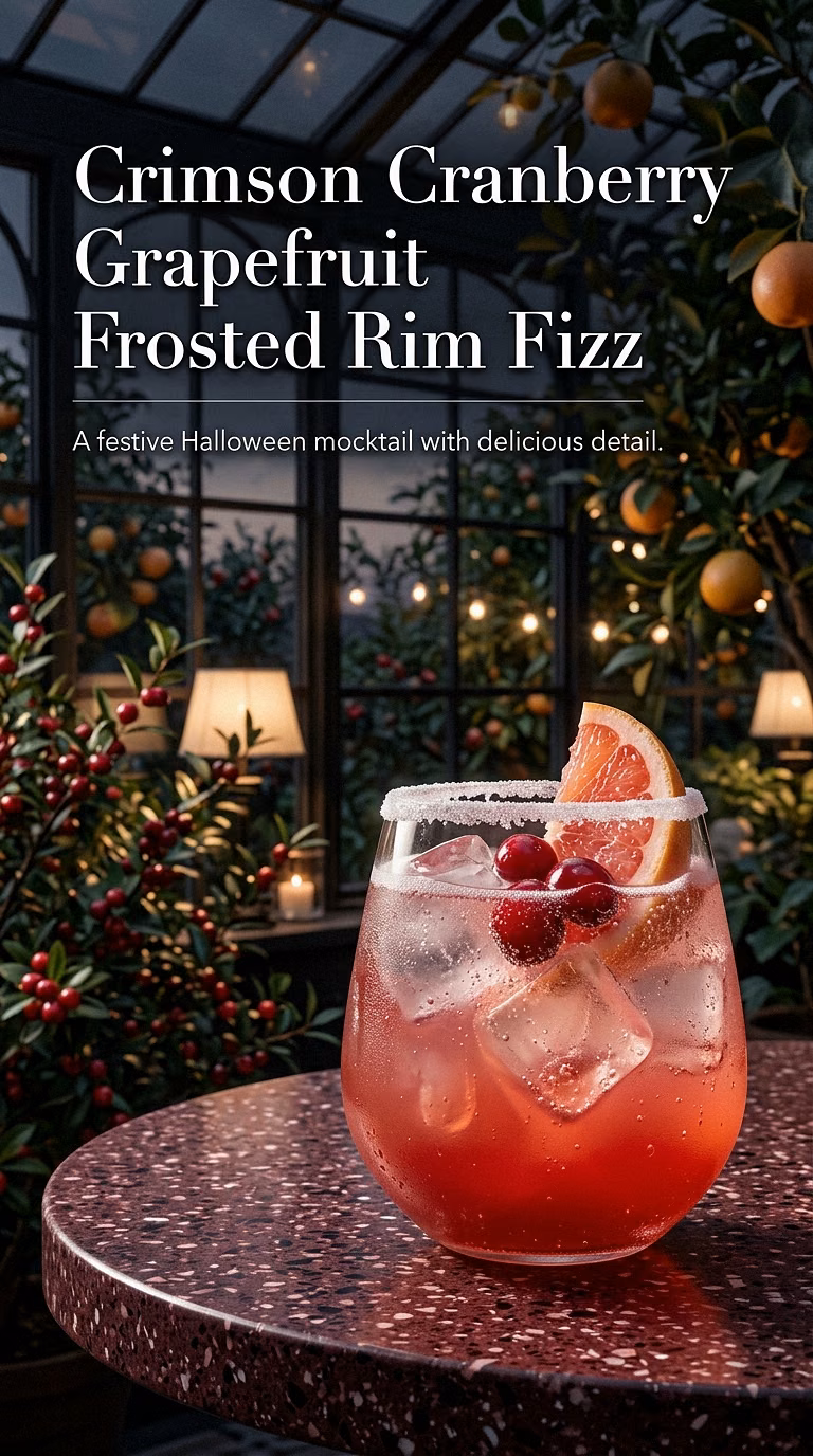 Crimson Cranberry Grapefruit Frosted Rim Fizz