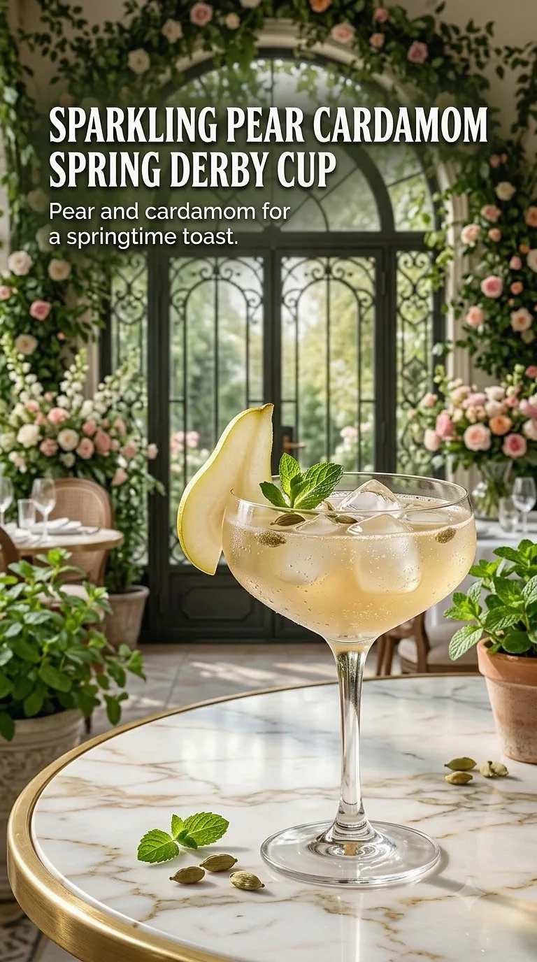 Sparkling Pear Cardamom Spring Derby Cup