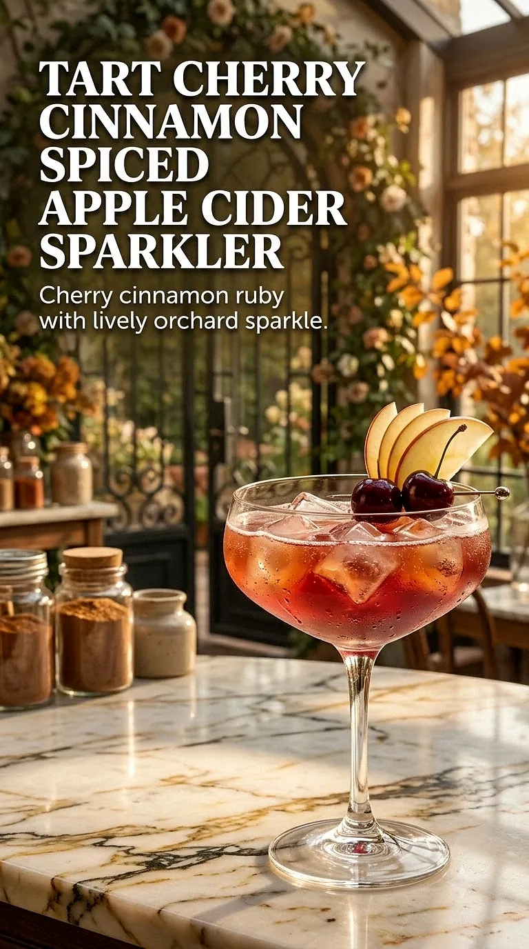 Tart Cherry Cinnamon Spiced Apple Cider Sparkler