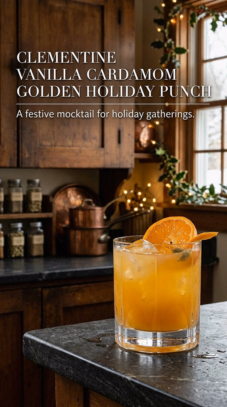 Clementine Vanilla Cardamom Golden Holiday Punch
