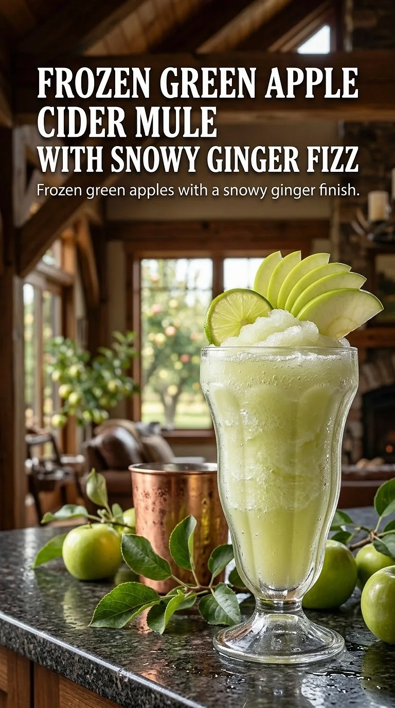 Frozen Green Apple Cider Mule With Snowy Ginger Fizz