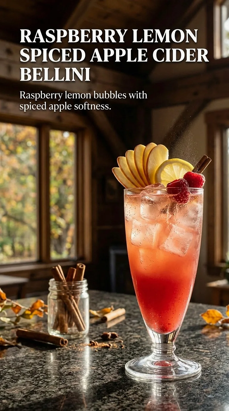Raspberry Lemon Spiced Apple Cider Bellini