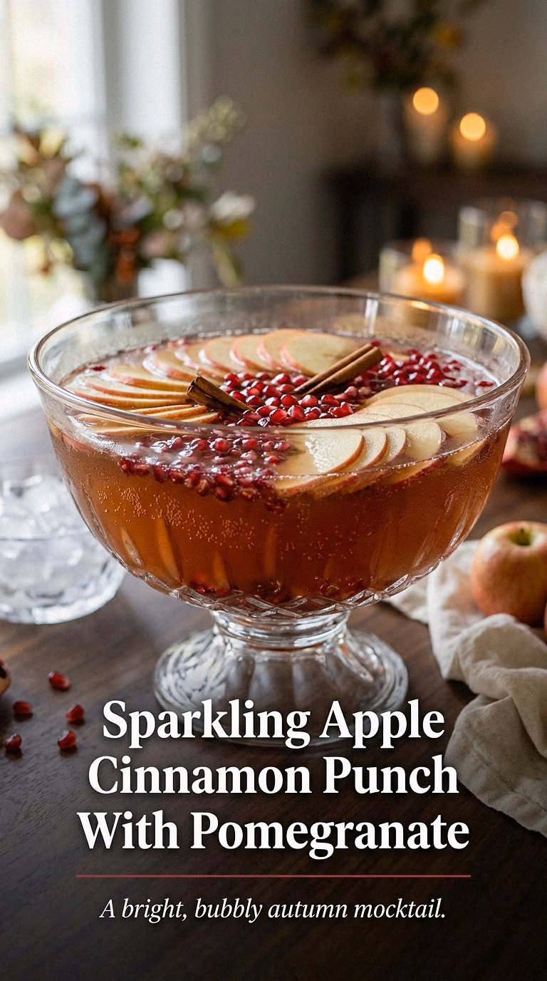 Sparkling Apple Cinnamon Punch With Pomegranate