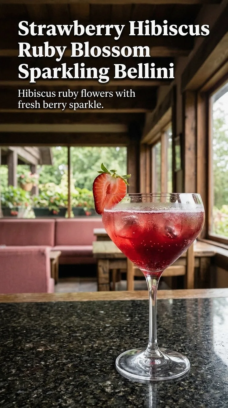 Strawberry Hibiscus Ruby Blossom Sparkling Bellini