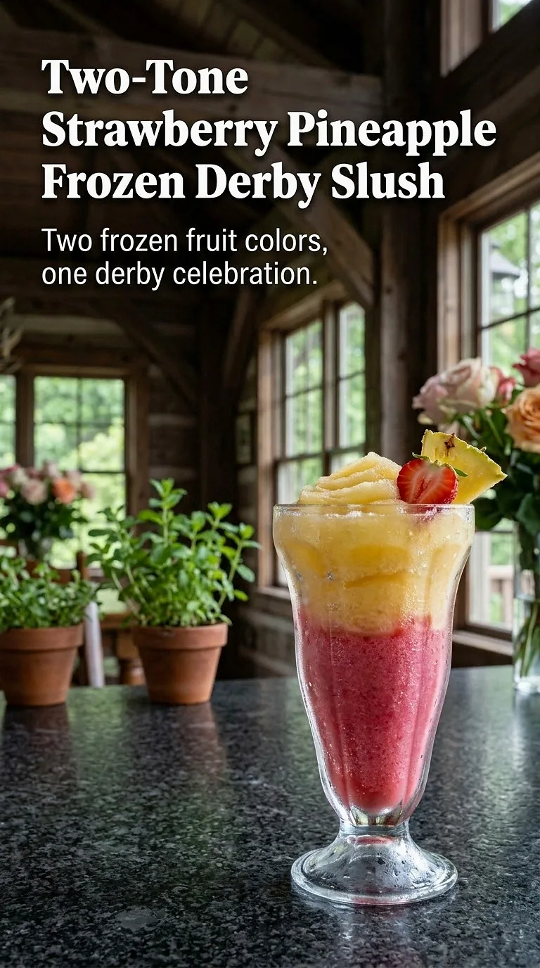 Two-Tone Strawberry Pineapple Frozen Derby Slush