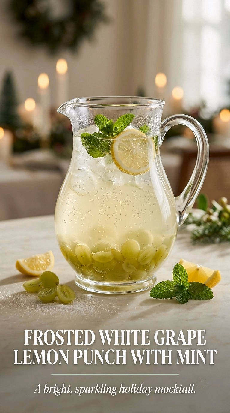 Frosted White Grape Lemon Punch With Mint