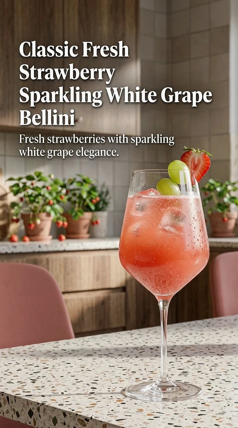 Classic Fresh Strawberry Sparkling White Grape Bellini