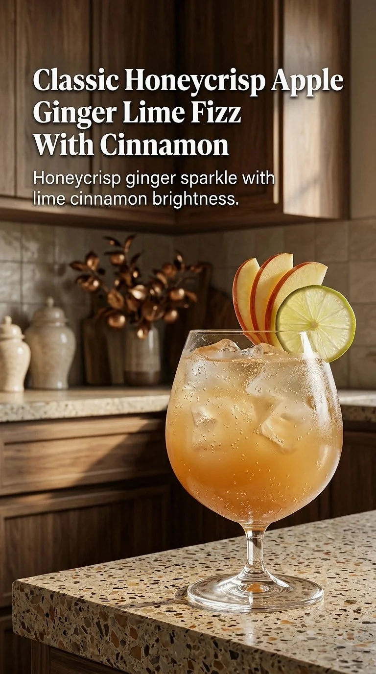 Classic Honeycrisp Apple Ginger Lime Fizz With Cinnamon