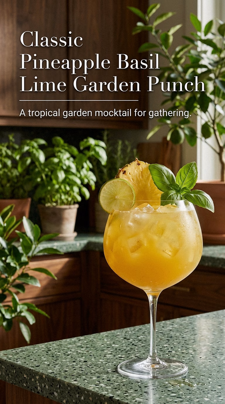Classic Pineapple Basil Lime Garden Punch