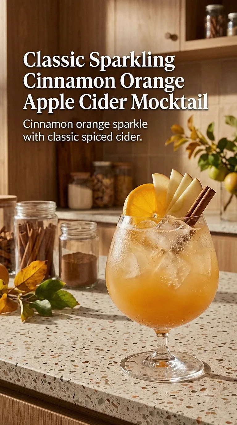 Classic Sparkling Cinnamon Orange Apple Cider Mocktail
