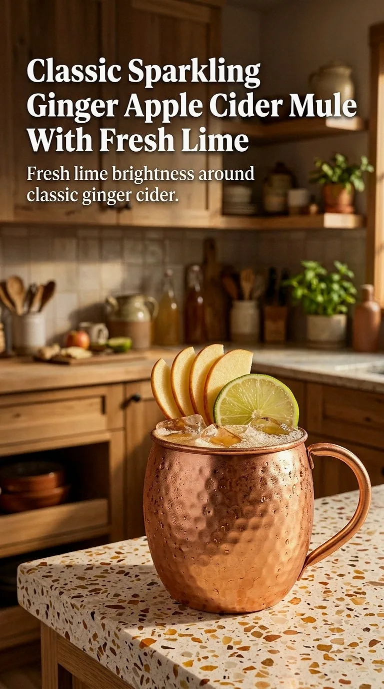 Classic Sparkling Ginger Apple Cider Mule With Fresh Lime