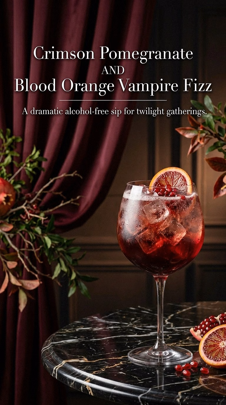 Crimson Pomegranate And Blood Orange Vampire Fizz