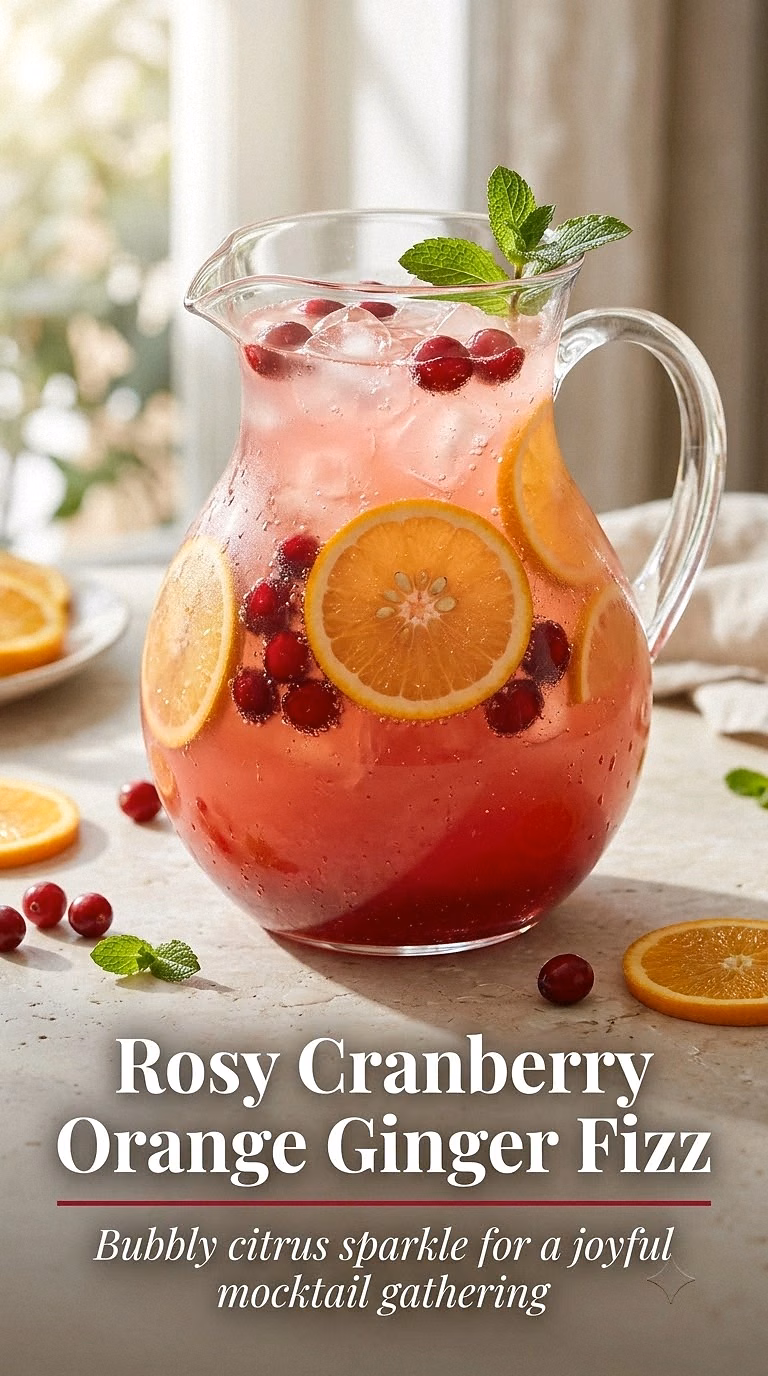 Rosy Cranberry Orange Ginger Fizz
