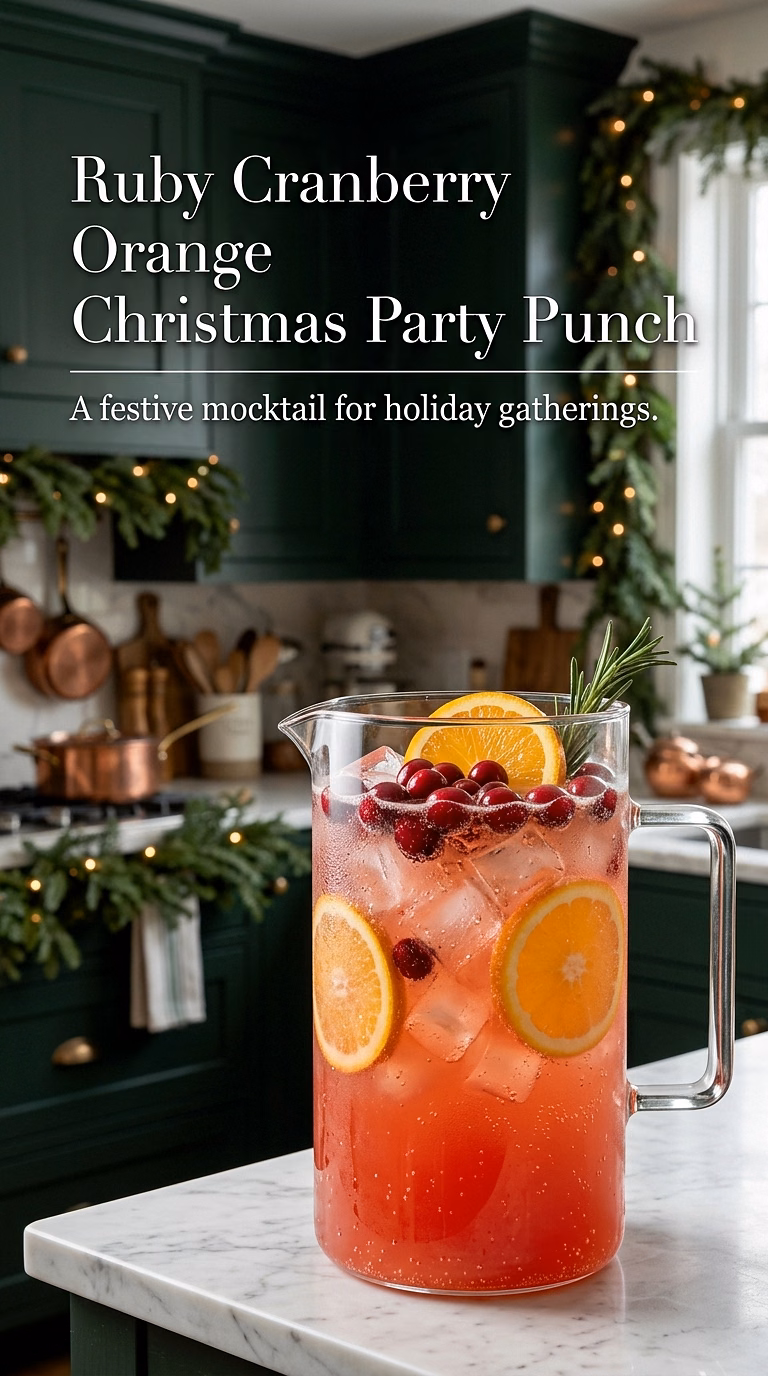 Ruby Cranberry Orange Christmas Party Punch