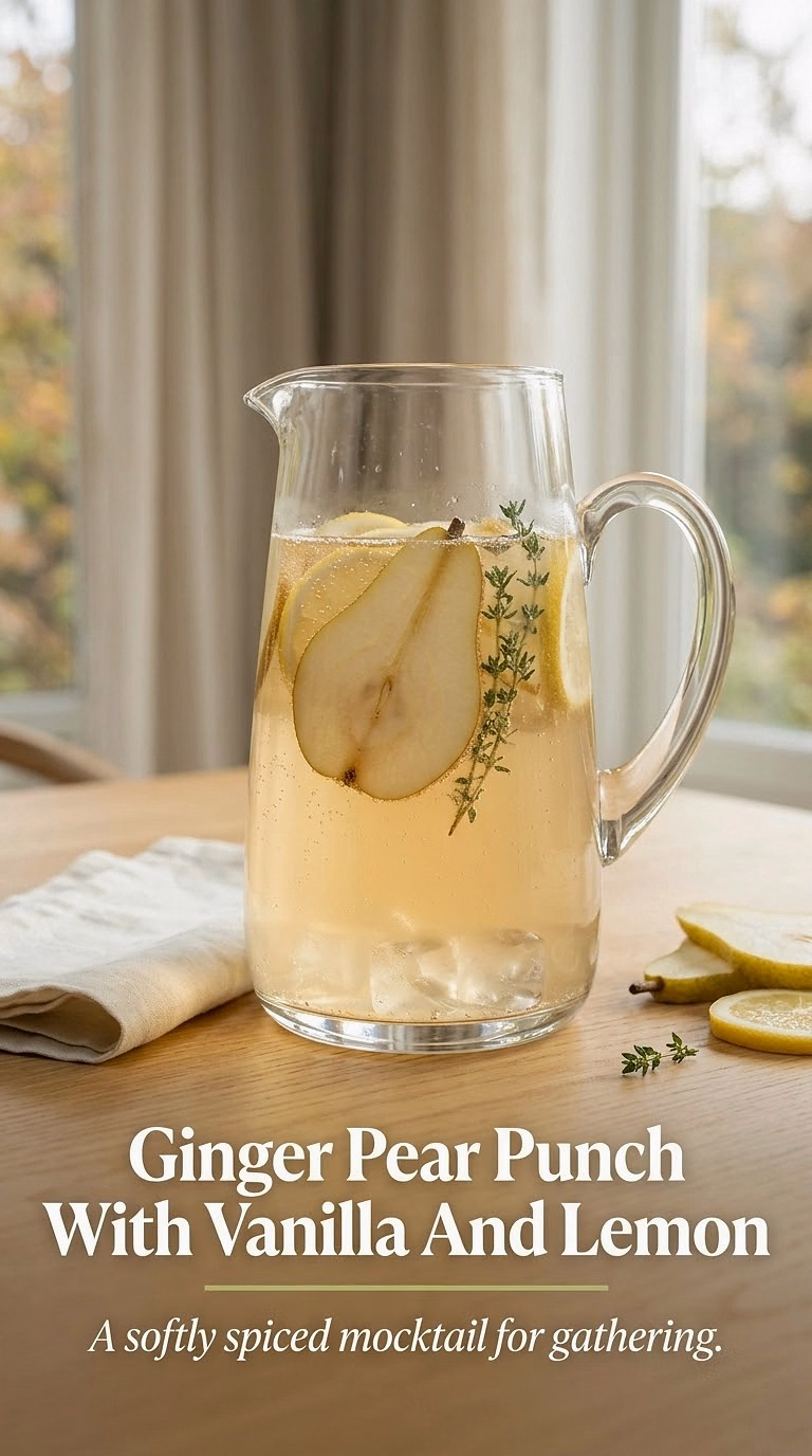 Ginger Pear Punch With Vanilla And Lemon