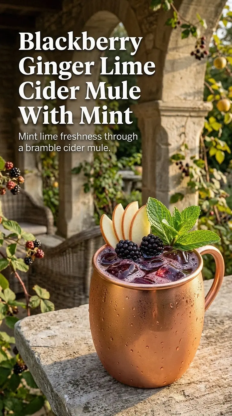 Blackberry Ginger Lime Cider Mule With Mint