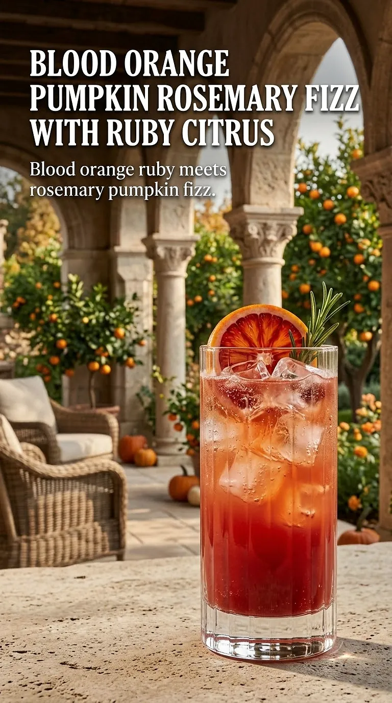 Blood Orange Pumpkin Rosemary Fizz With Ruby Citrus