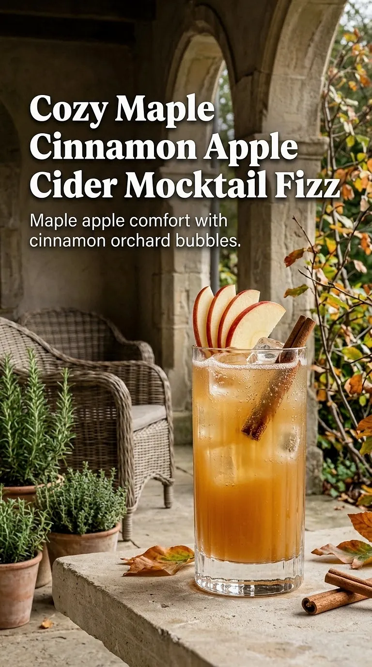 Cozy Maple Cinnamon Apple Cider Mocktail Fizz